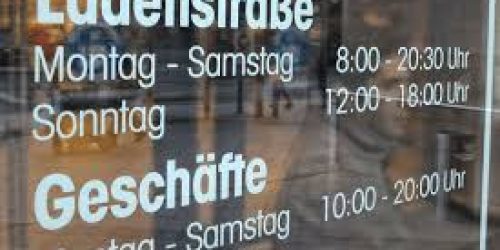 Germany Silent Sunday shop hours showing Sunday closure